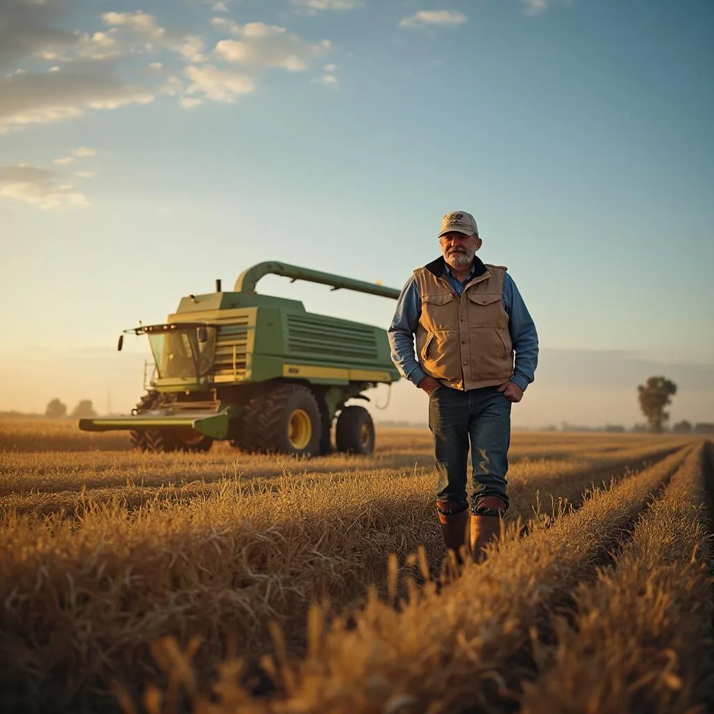 Agricultor utilizando YPF Agro